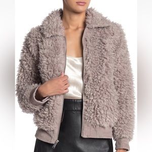 NWT $268 BCBGeneration, XL Faux Fur Jacket Cruelty-Free, Haze